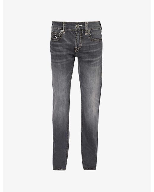 True Religion Gray Ricky No Flap Relaxed-fit Straight-leg Denim-blend Jeans for men
