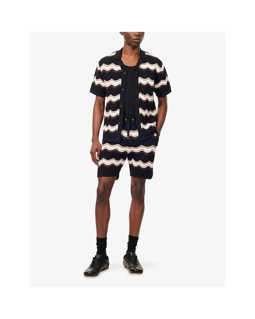Raith Black Primavera Crochet Cotton-Knit Shorts for men