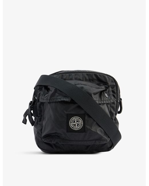 Stone Island Black Logo-appliqué Cotton Cross-body Bag for men