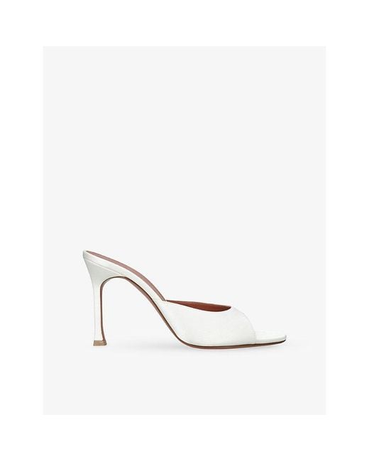 AMINA MUADDI White Alexa 95 Satin Heeled Sandals