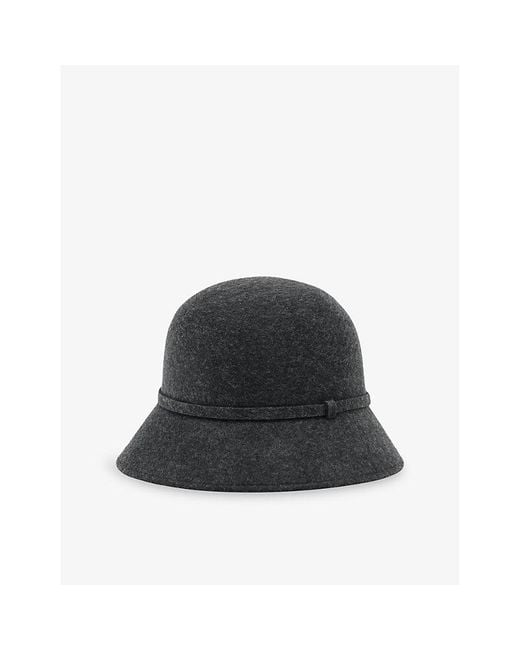Reiss Black Felicity Felted-Wool Bucket Hat