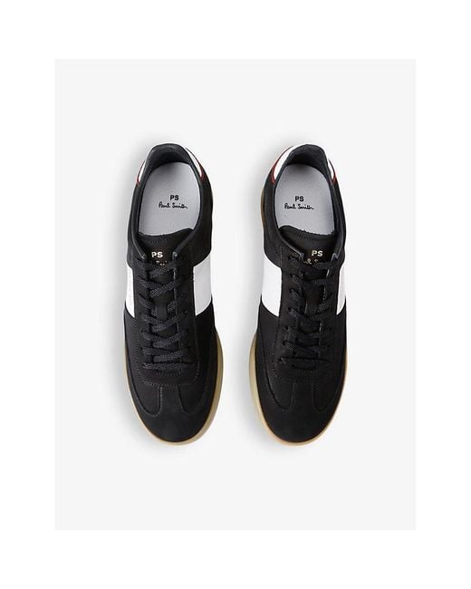 Paul Smith Black Dover Brand-print Leather Low-top Trainers for men