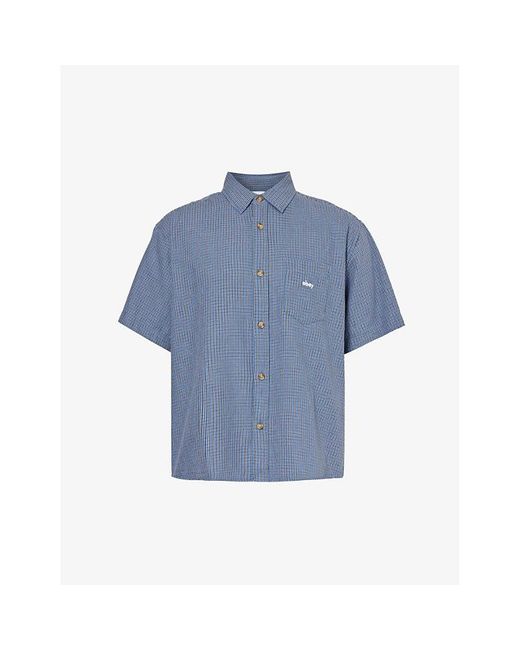 Obey Blue Bigwig Checked Cotton-poplin Shirt for men