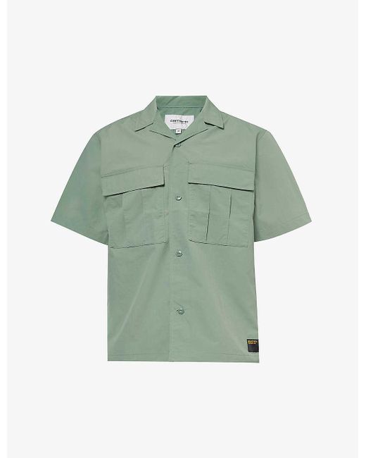 Carhartt Green Evers Brand-patch Woven Shirt for men