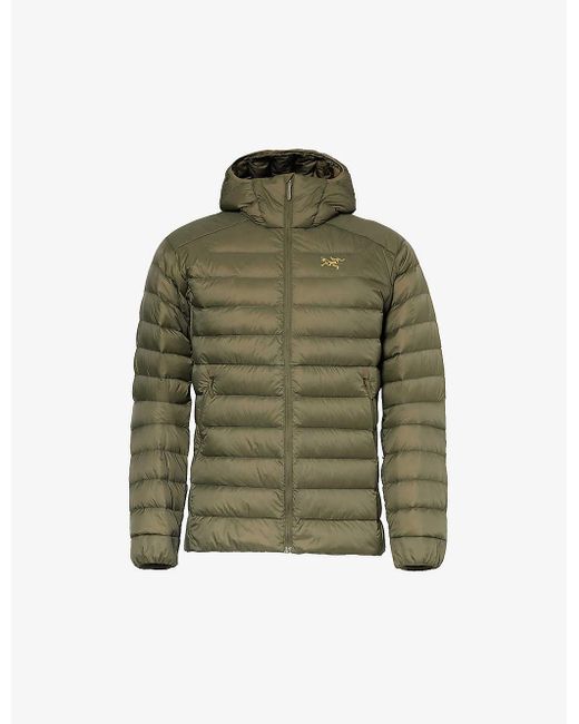 Arc'teryx Green Cerium Brand-print Regular-fit Shell-down Jacket for men