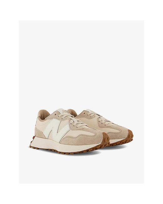 New Balance Natural 327 Logo-embroidered Suede And Woven Low-top Trainers for men