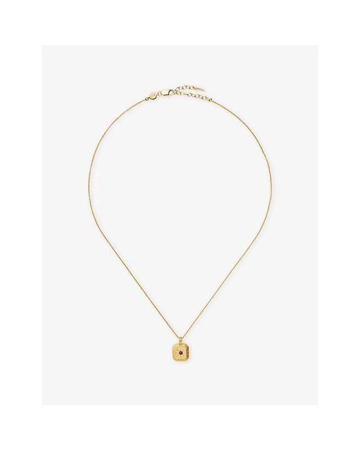 Missoma Metallic January Garnet Birthstone 18Ct Vermeil Sterling Pendant Necklace