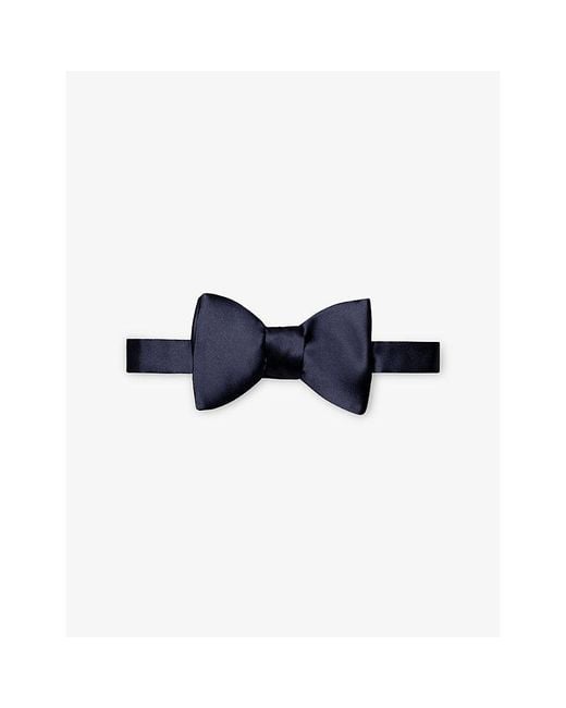 Eton of Sweden Blue Self-Tied Silk Bow Tie for men