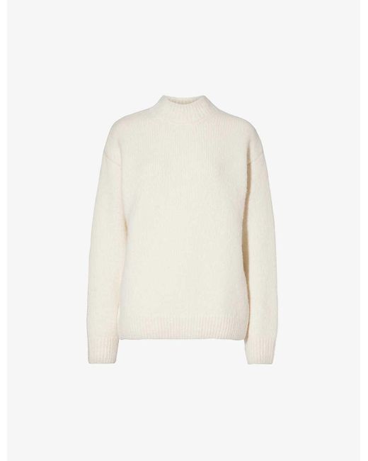 Jacquemus White La Maille Pavane Relaxed-fit Alpaca Wool-blend Knitted Jumper