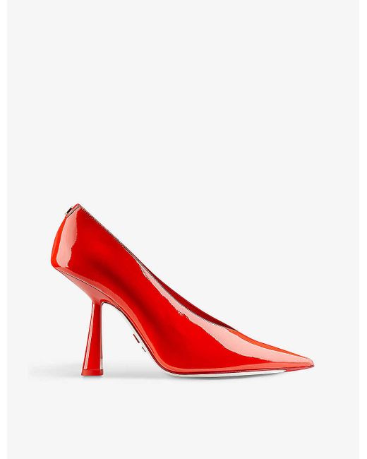 Jimmy Choo Red Sailor Mars Pump 100 Leather Heeled Courts