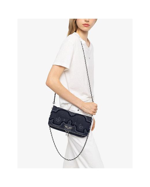 Zadig & Voltaire Blue Rocky Ii Denim Cross-Body Bag
