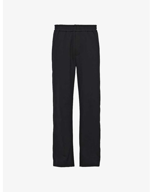 Prada Blue Contrast-Stripe Straight-Leg Cotton-Fleece And Recycled-Nylon Jogging Bottoms for men