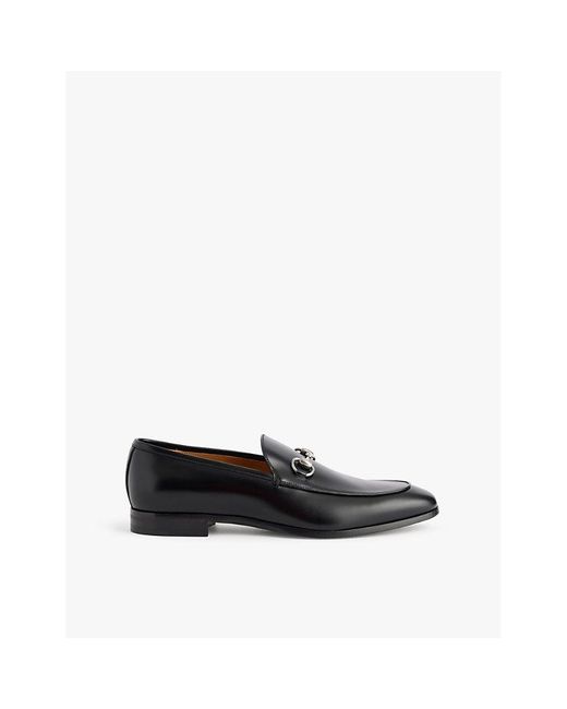 Gucci Black Next Horsebit Hardware Leather Loafers for men