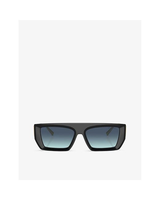 Tiffany & Co Blue Tf4214u Rectangle-frame Metal Sunglasses