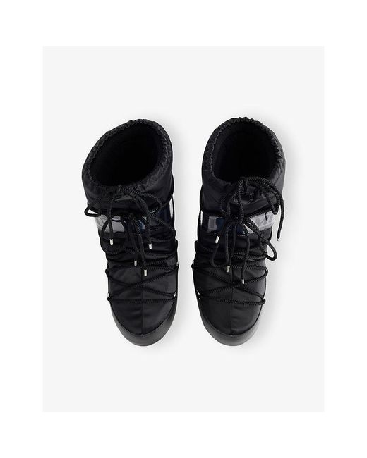 Moon Boot Black Icon Glance Satin Boots