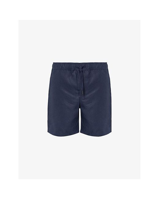 Derek Rose Blue Sydney Drawstring-waist Linen Shorts for men