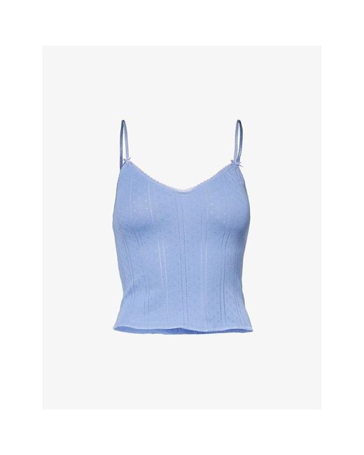 Cou Cou Intimates Blue Slim-Fit Cotton Pyjama Top