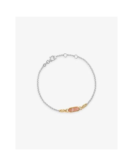 Astley Clarke White X Laura Jackson Bar 18Ct-Plated 925 Sterling- And Rhodochrosite Bracelet