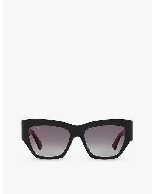 Cartier Gray Ct0435s Cat-eye Acetate Sunglasses