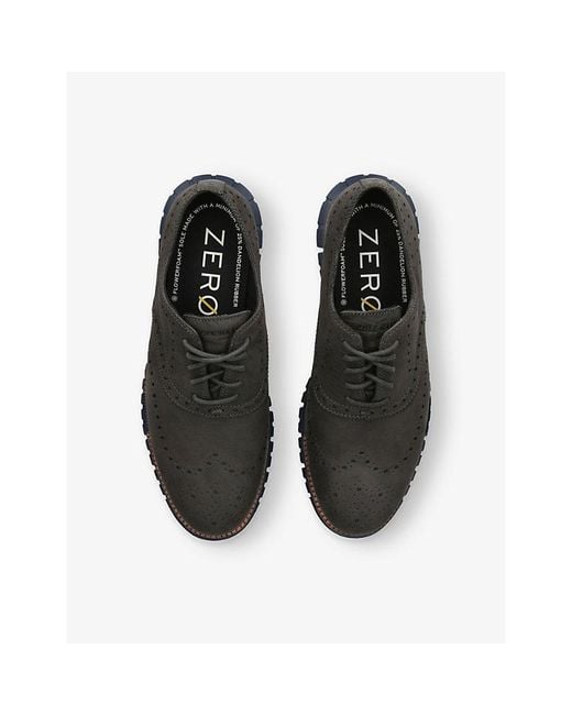 Cole Haan Black Zerøgrand Remastered Wingtip Leather Oxford Shoes for men