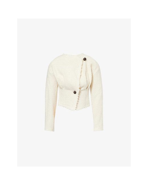 Isabel Marant White Suna Boucle Wool-Blend Jacket