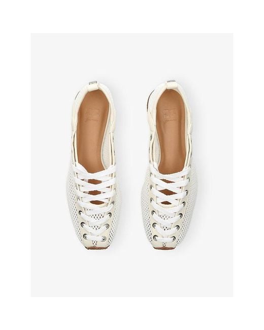 Ganni White Sporty Mesh Ballet Flats
