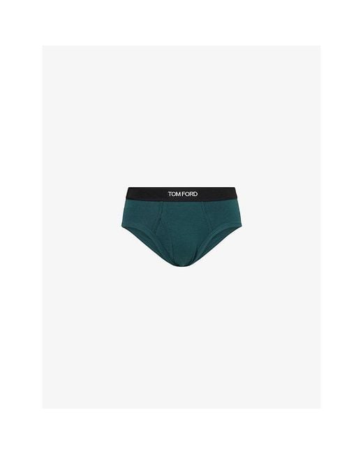 Tom Ford Multicolor Logo-Waistband Stretch-Cotton Briefs for men