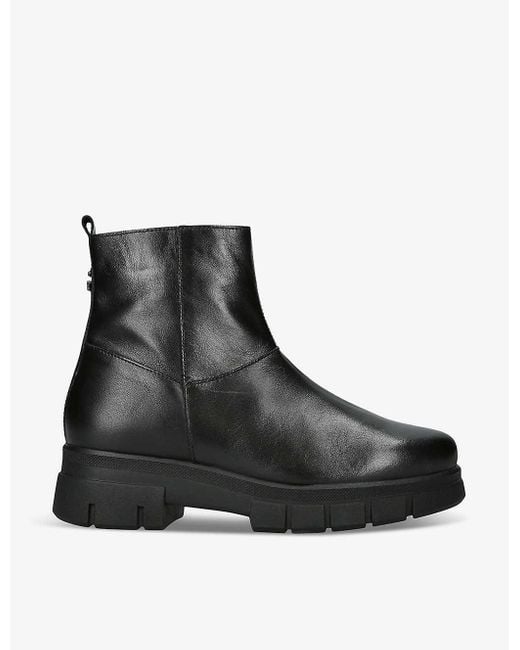 Carvela Kurt Geiger Black Run Chelsea Side-zip Leather Ankle Boots