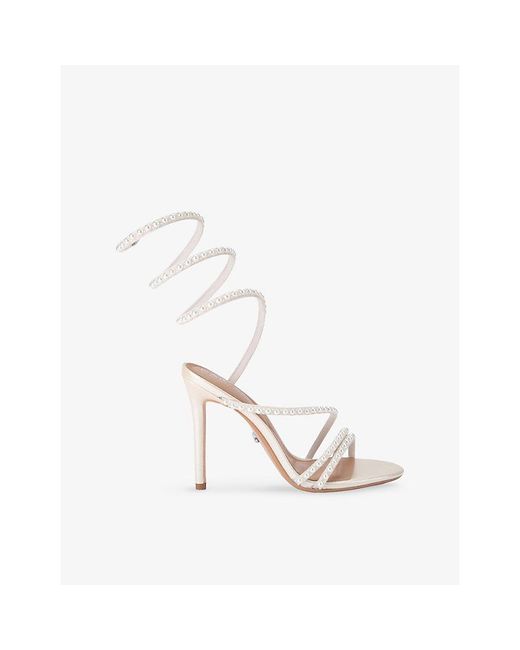 Carvela Kurt Geiger White Spiral 105 Faux-Leather Heeled Sandals