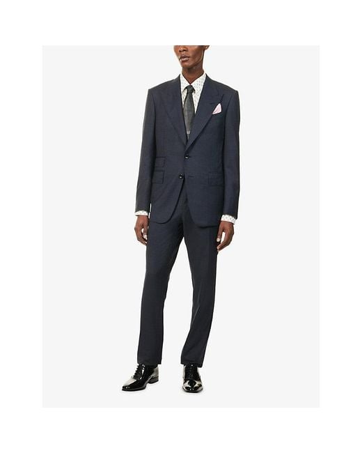 Tom Ford Blue Shelton Single-Breasted Wool Suit for men