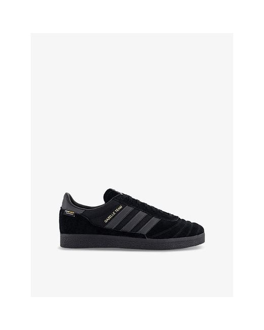 Adidas Black Gazelle Team Suede And Woven Low-Top Trainers for men