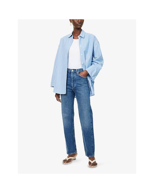 Agolde Blue 90's Straight-Leg Denim Jeans