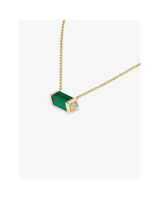 Cartier Metallic Les Berlingots De Medium 18Ct-, 0.33Ct Brilliant-Cut Diamond And Malachite Pendant Necklace