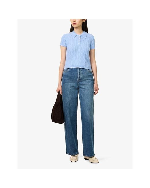GOOD AMERICAN Blue Vintage Wide-Leg Denim Jeans