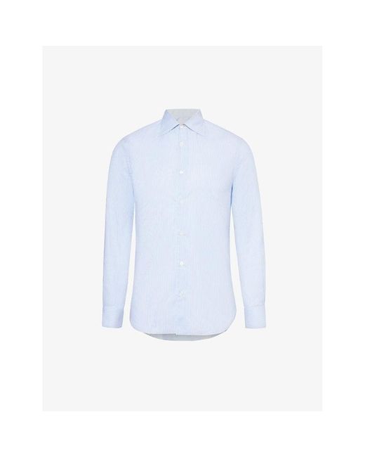 Paul Smith Blue Striped Slim-fit Cotton Shirt for men