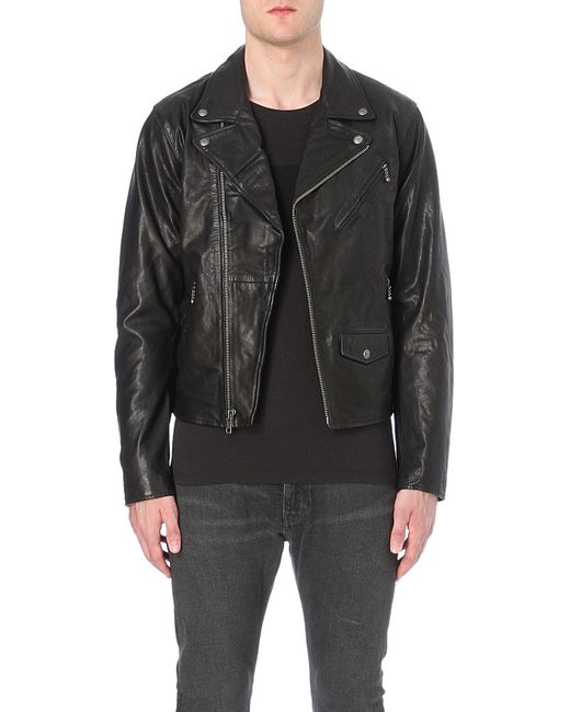 Levi's Black Moto Leather Biker Jacket for men