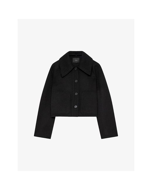 Joseph Black Jarente Relaxed-fit Wool And Silk-blend Jacket