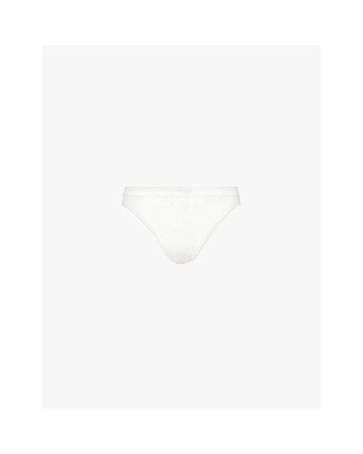 Sloggi White Ever Ease Tai High-Leg Stretch-Cotton Briefs