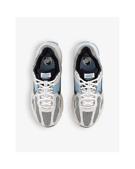 Nike Blue Zoom Vomero 5 Logo-embossed Leather And Mesh Low-top Trainers