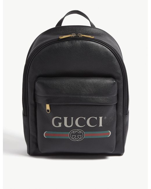 Gucci Leather Backpack in Black | Lyst