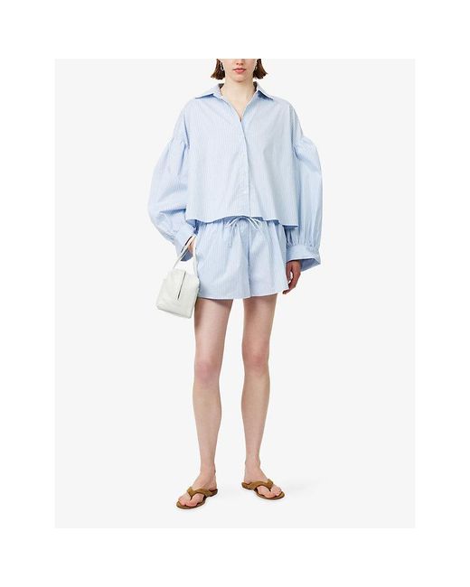 Dissh Blue Bernice Pinstripe Cotton-Blend Shirt