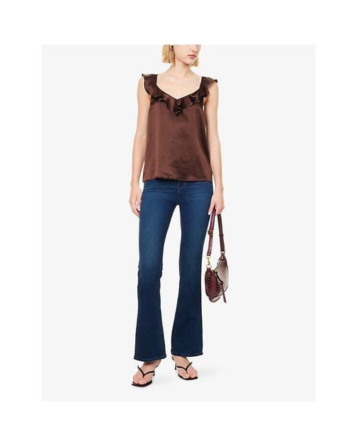 PAIGE Blue Laurel Canyon Flared Stretch-Denim Blend Jeans