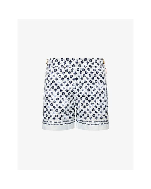 Orlebar Brown White Bulldog Lumini Printed Swim Shorts for men