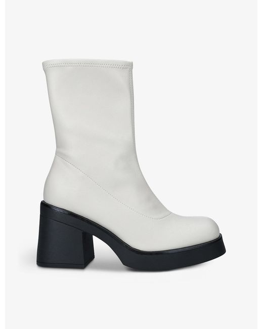 Call It Spring White Steffanie Recycled-plastic And Faux-leather Calf-length Boots