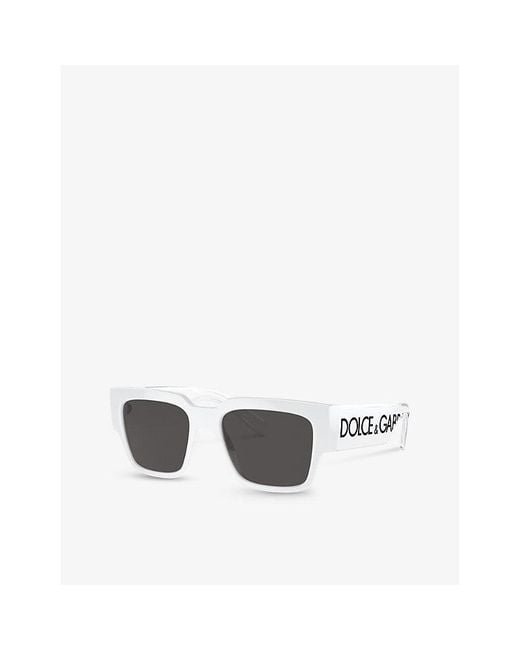 Dolce & Gabbana White Dg6184 Square-frame Injected Sunglasses