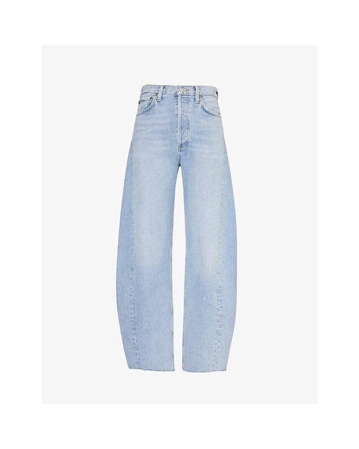 Agolde Blue Luna Faded-wash High-rise Recycled-denim Jeans