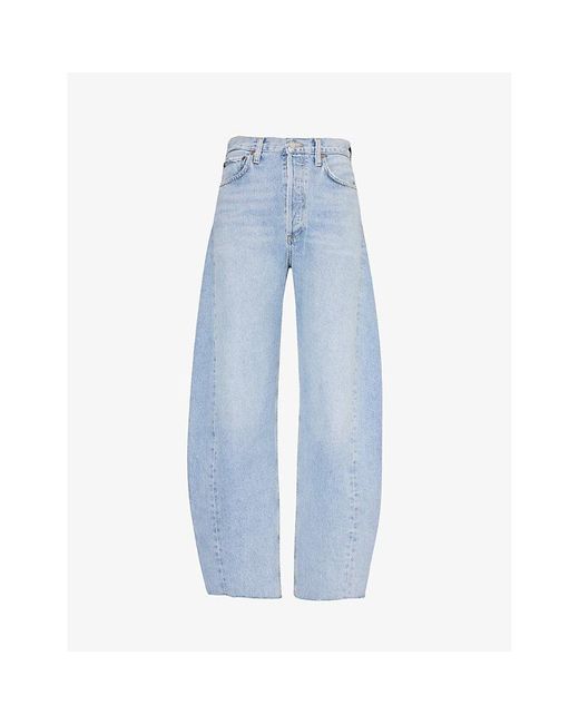 Agolde Blue Luna Faded-Wash Denim Jeans