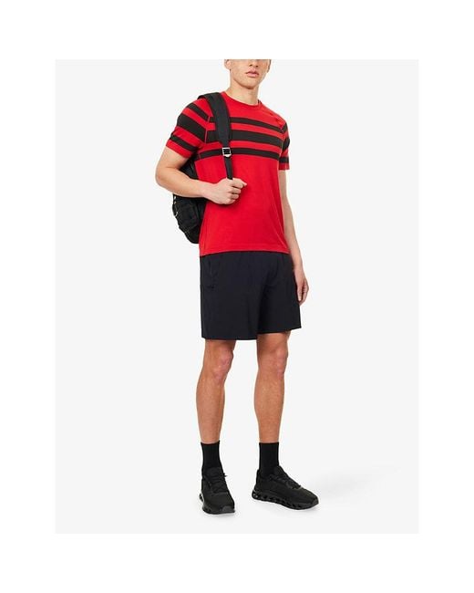 lululemon athletica Red Metal Vent Striped Stretch-Woven T-Shirt for men