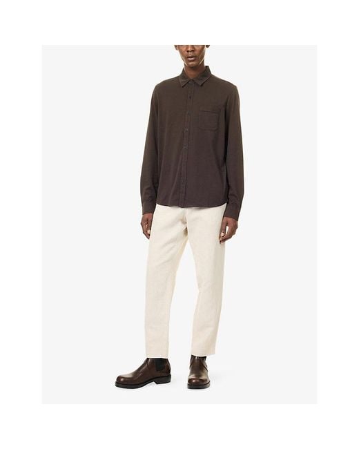 PAIGE Brown Cosgrove Patch-Pocket Cotton Shirt for men