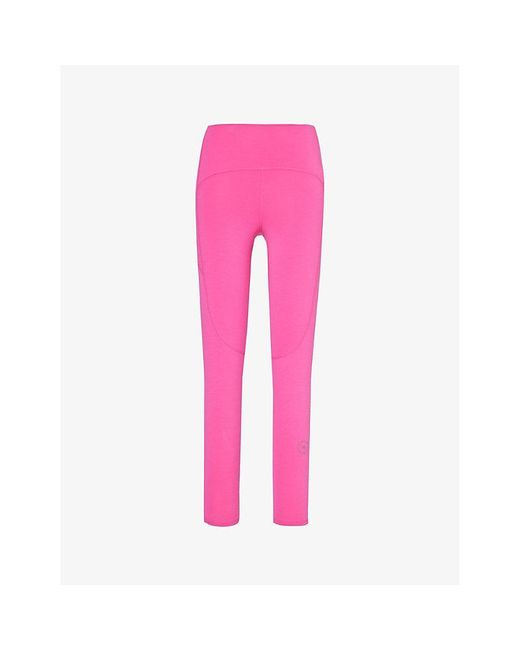 Adidas By Stella McCartney Pink Yoga Brand-print Stretch-woven Blend leggings
